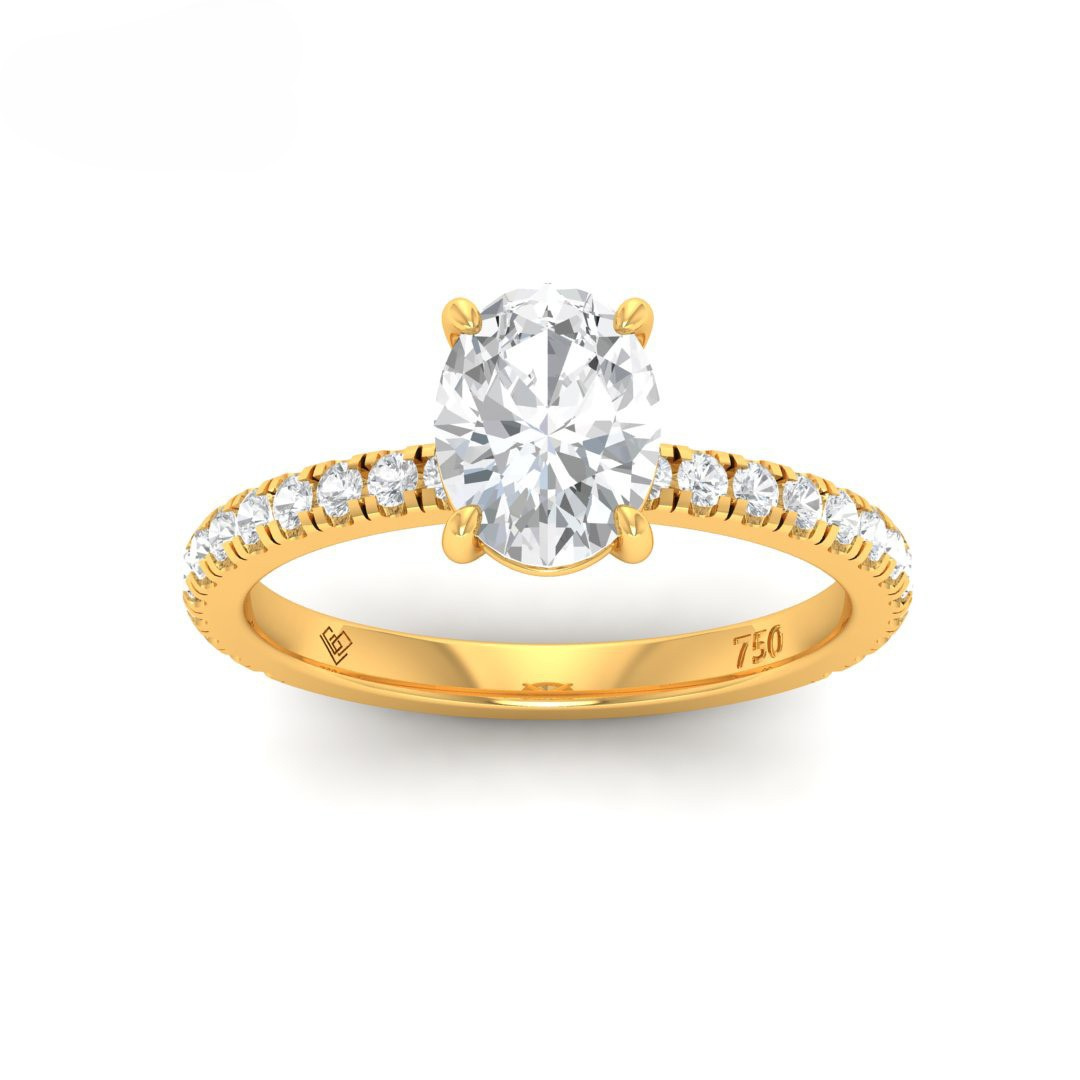 Athena Oval With Diamond Band Engagement Ring