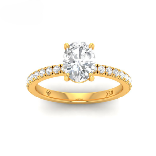 Load image 1 in gallery view. Athena Oval With Diamond Band Engagement Ring