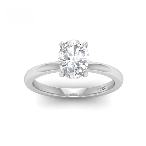 Load image 1 in gallery view. Anaya Solitaire Oval Cut With Diamond Engagement Ring