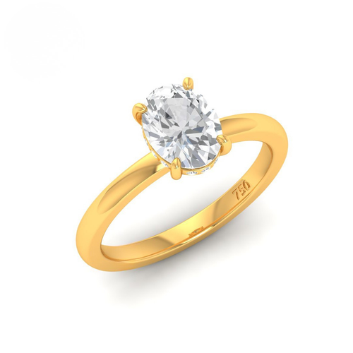 Load image 1 in gallery view. Kiara Oval Cut Diamond With Hidden Halo Engagement Ring