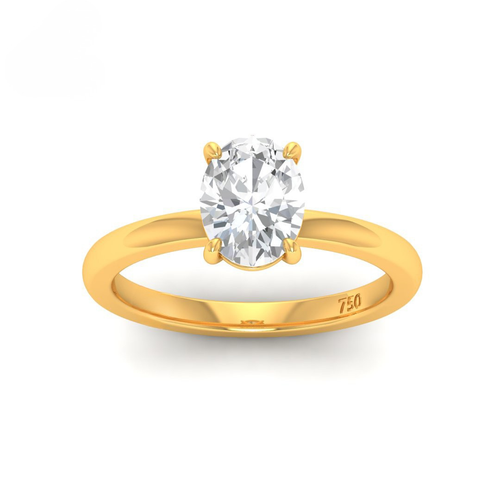Load image 1 in gallery view. Anaya Solitaire Oval Cut With Diamond Engagement Ring