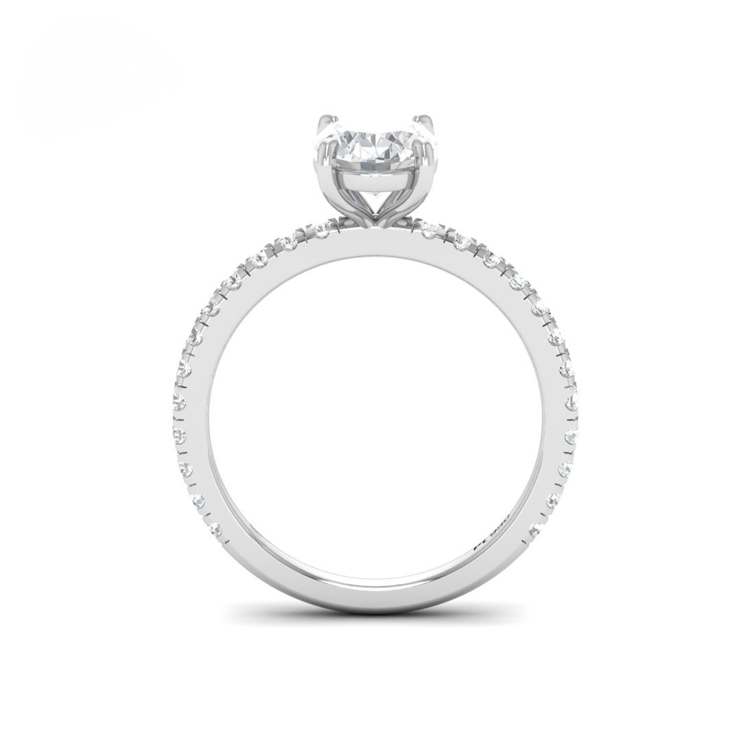 Athena Oval With Diamond Band Engagement Ring