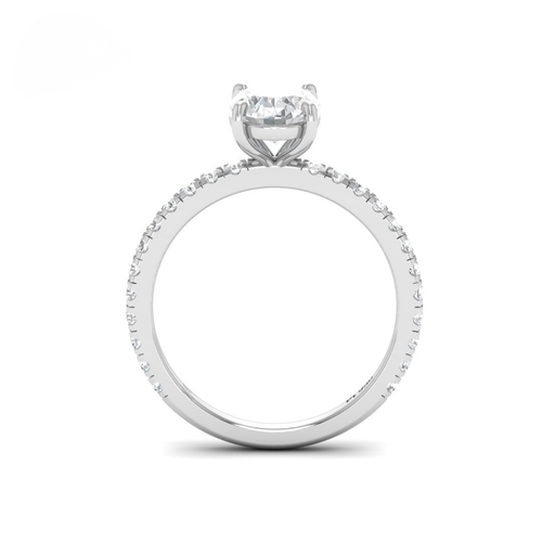 Load image 1 in gallery view. Athena Oval With Diamond Band Engagement Ring