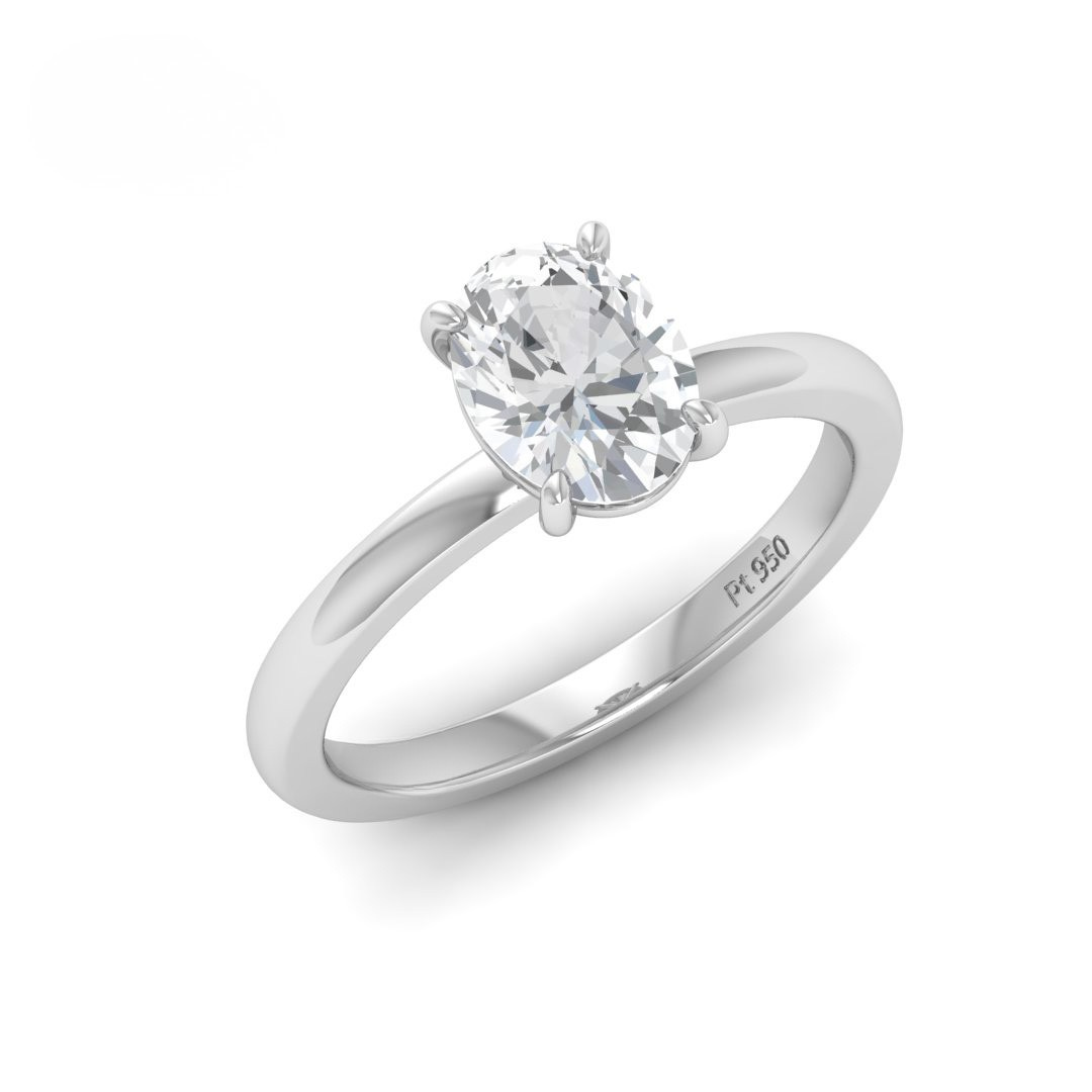 Anaya Solitaire Oval Cut With Diamond Engagement Ring
