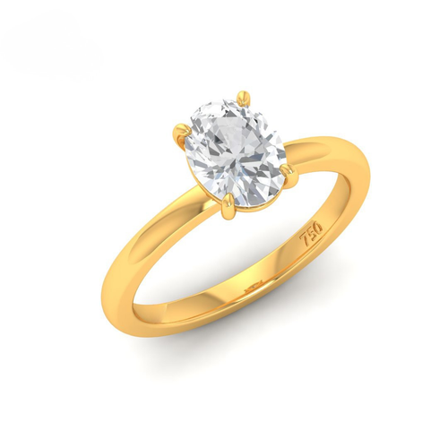 Load image 1 in gallery view. Anaya Solitaire Oval Cut With Diamond Engagement Ring