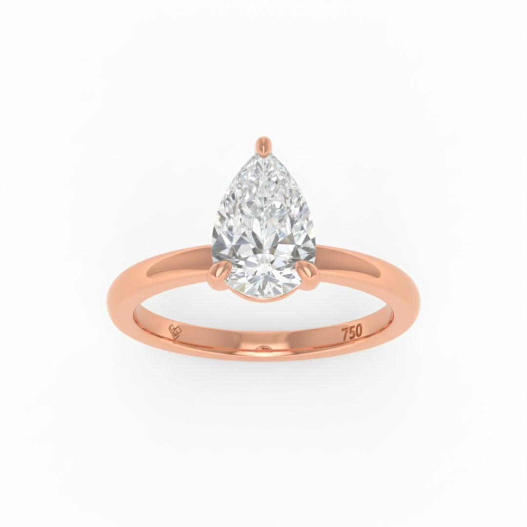 Anaya Solitaire Pear Cut With Diamond Engagement Ring