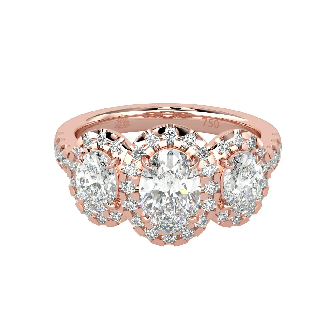 Lumière Trinity Oval Engagement Ring