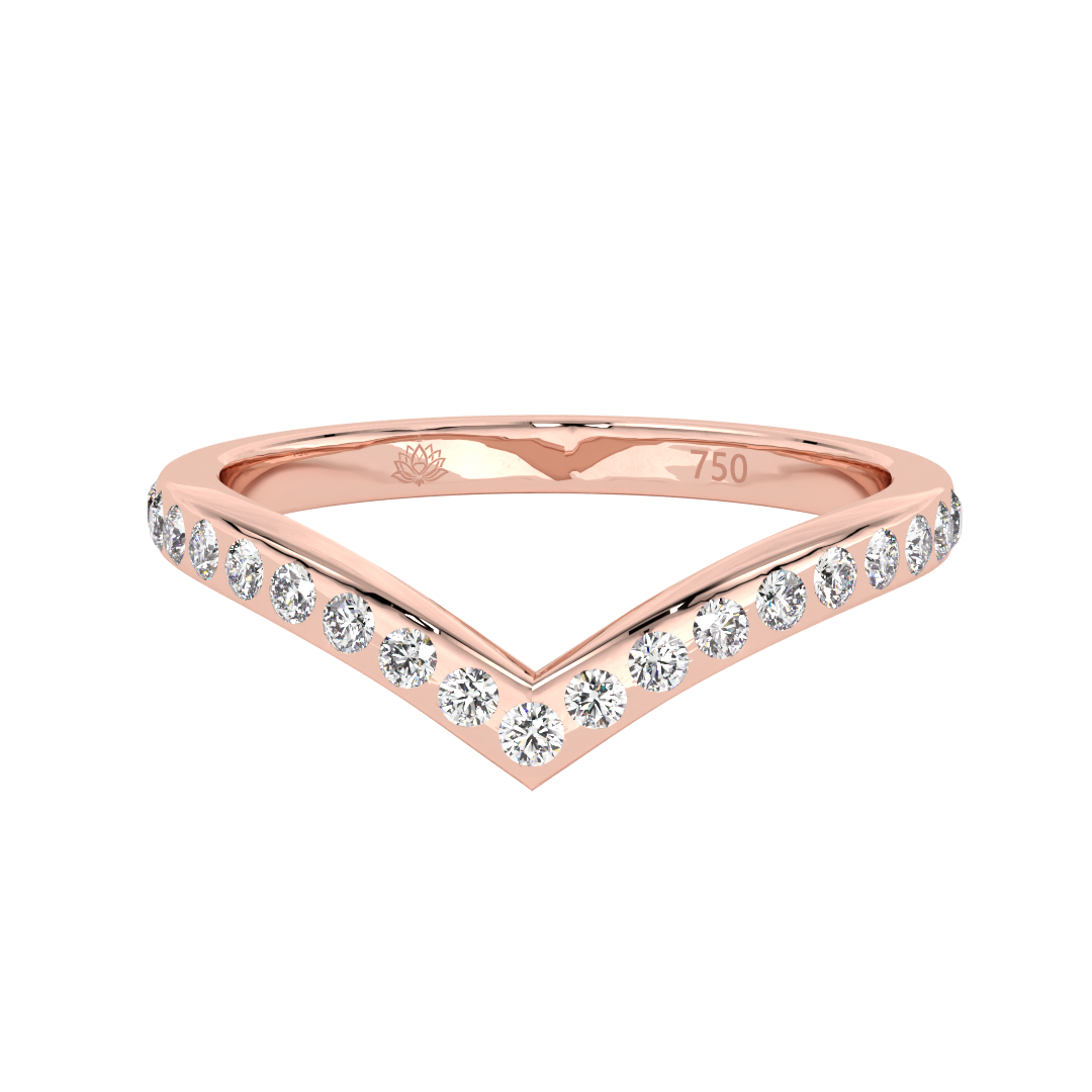 Evangelia V Round Brilliant Cut Diamond Wedding Band