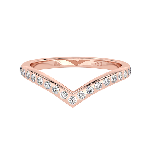 Load image 1 in gallery view. Evangelia V Round Brilliant Cut Diamond Wedding Band