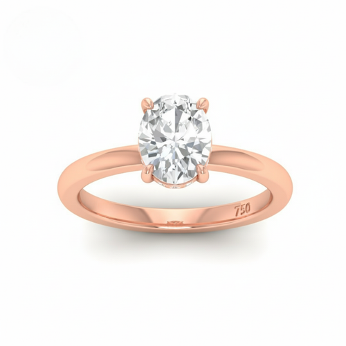 Load image 1 in gallery view. Kiara Oval Cut Diamond With Hidden Halo Engagement Ring