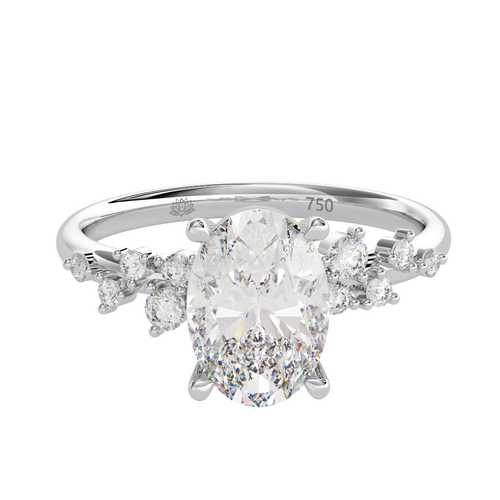 Load image 1 in gallery view. Calliope Étoile Oval Cut Diamond Band