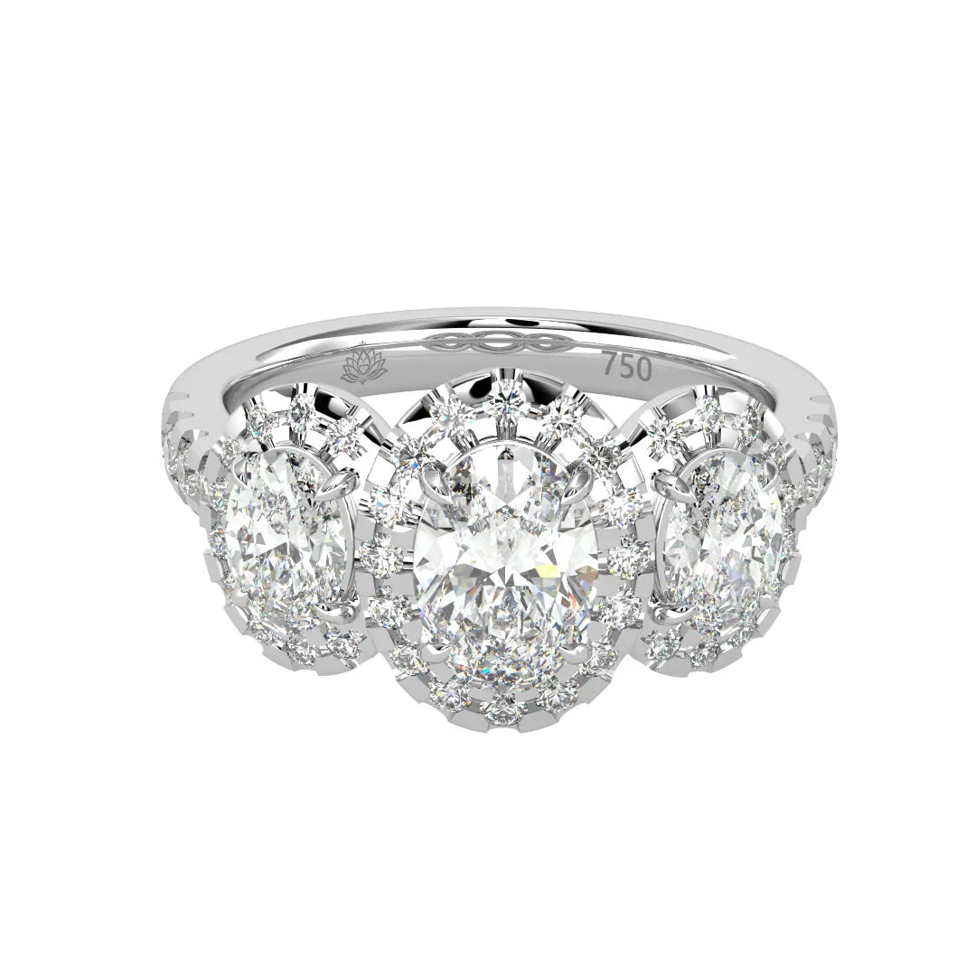 Lumière Trinity Oval Engagement Ring