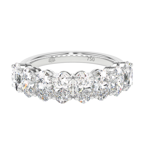Load image 1 in gallery view. Sandrine Oval Cut Diamond Half Wedding Band
