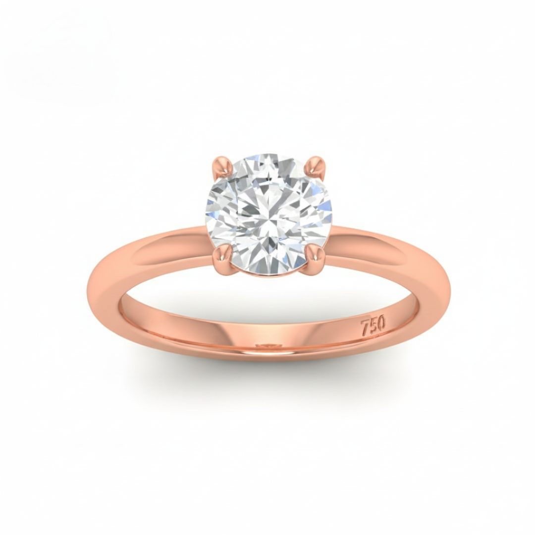 Anaya Solitaire Round Cut With Diamond Engagement Ring