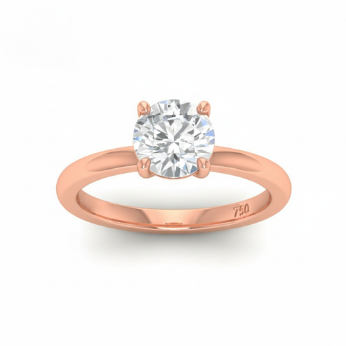 Load image 1 in gallery view. Anaya Solitaire Round Cut With Diamond Engagement Ring