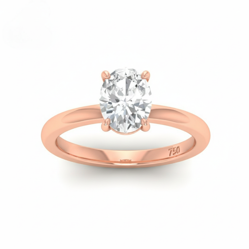 Load image 1 in gallery view. Anaya Solitaire Oval Cut With Diamond Engagement Ring