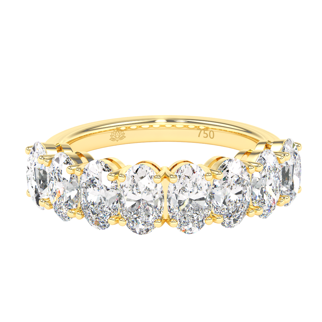 Sandrine Oval Cut Diamond Half Wedding Band