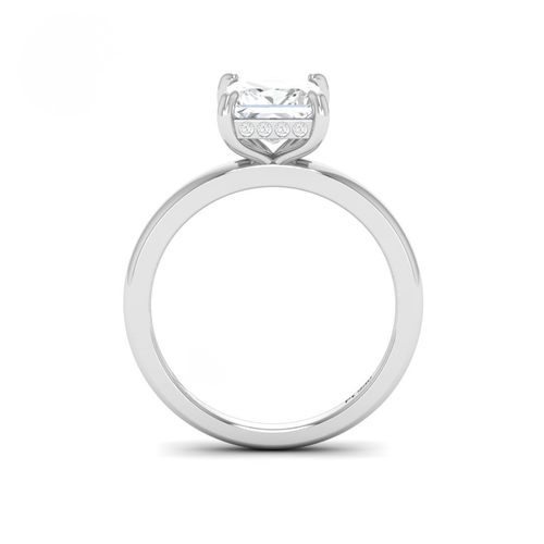 Load image 1 in gallery view. Kiara Princess Cut Diamond With Hidden Halo Engagement Ring