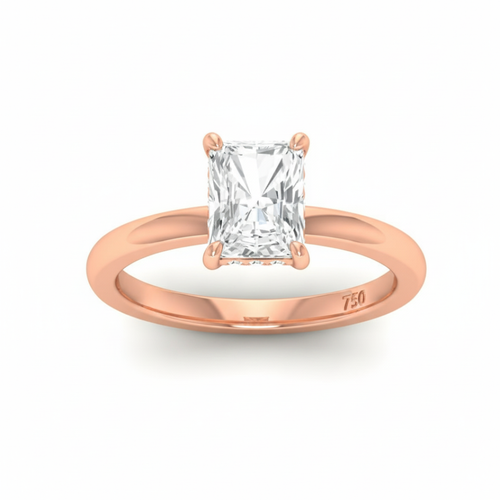 Load image 1 in gallery view. Kiara Radiant Cut Diamond With Hidden Halo Engagement Ring