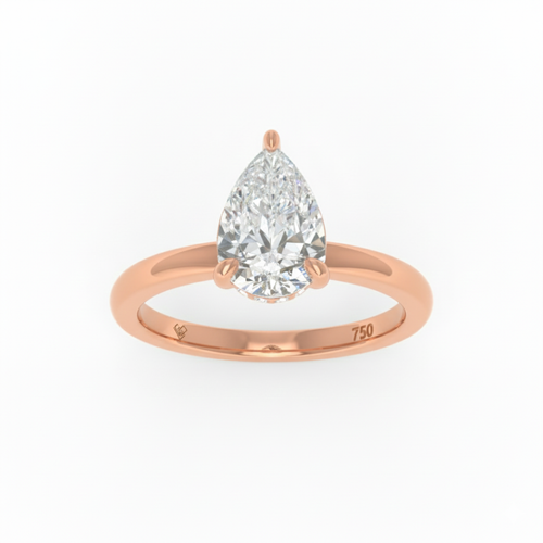 Load image 1 in gallery view. Kiara Pear Cut Diamond With Hidden Halo Engagement Ring