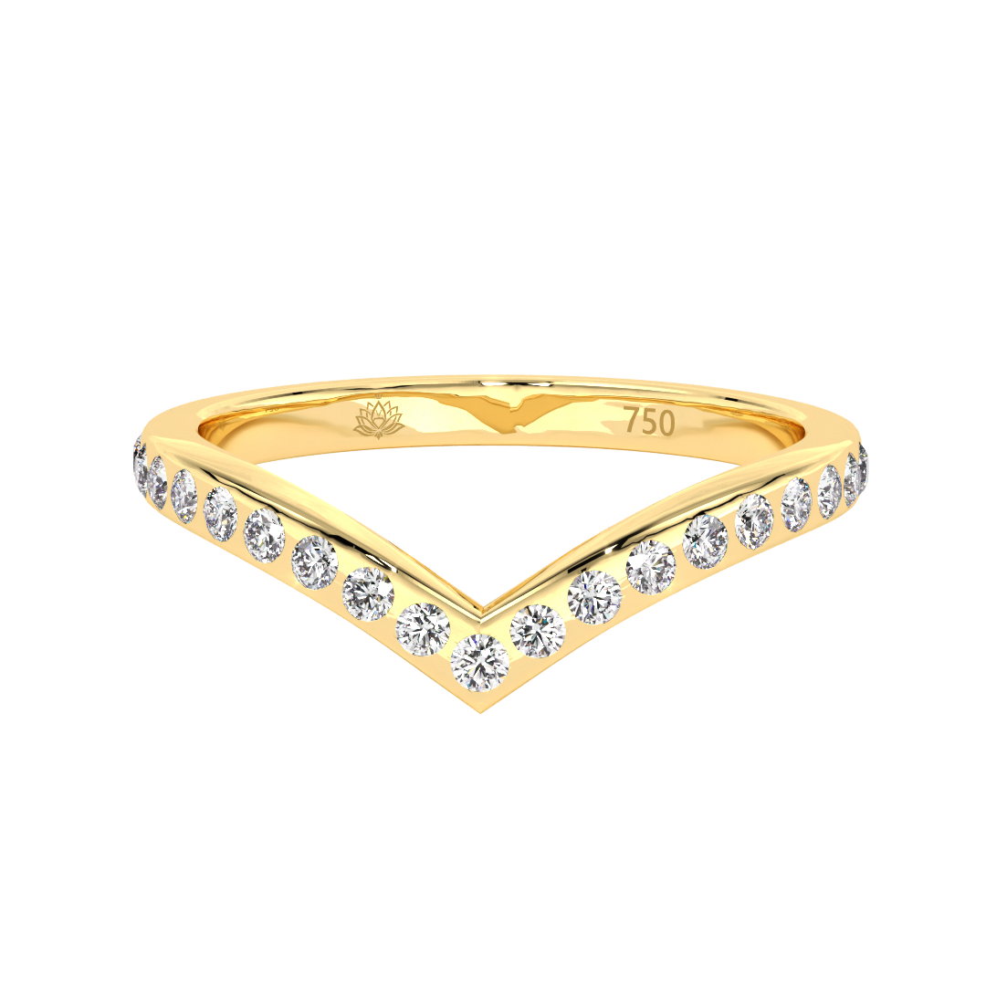 Evangelia V Round Brilliant Cut Diamond Wedding Band