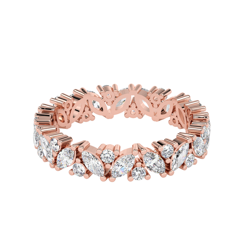 Load image 1 in gallery view. Béatrice Marquise & Round Cut Half Band