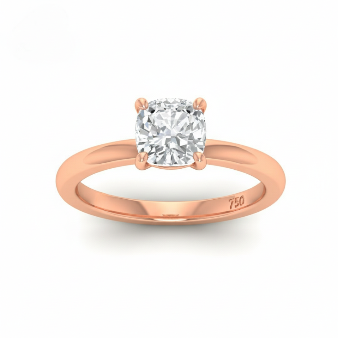 Anaya Solitaire Cushion Cut With Diamond Engagement Ring