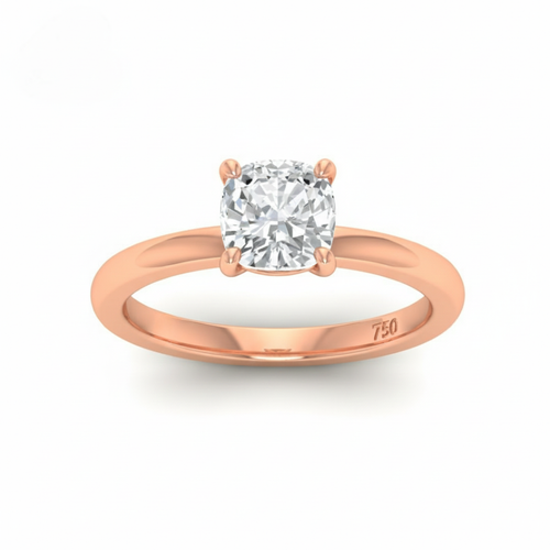 Load image 1 in gallery view. Anaya Solitaire Cushion Cut With Diamond Engagement Ring