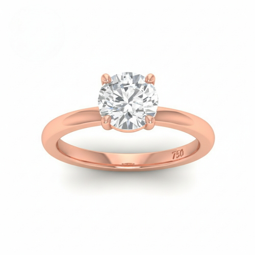 Load image 1 in gallery view. Kiara Round Cut Diamond With Hidden Halo Engagement Ring