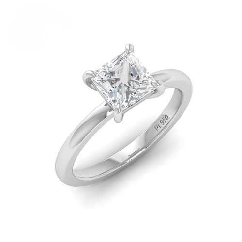 Load image 1 in gallery view. Anaya Solitaire Princess Cut With Diamond Engagement Ring