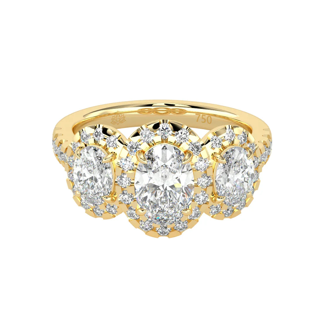 Lumière Trinity Oval Engagement Ring