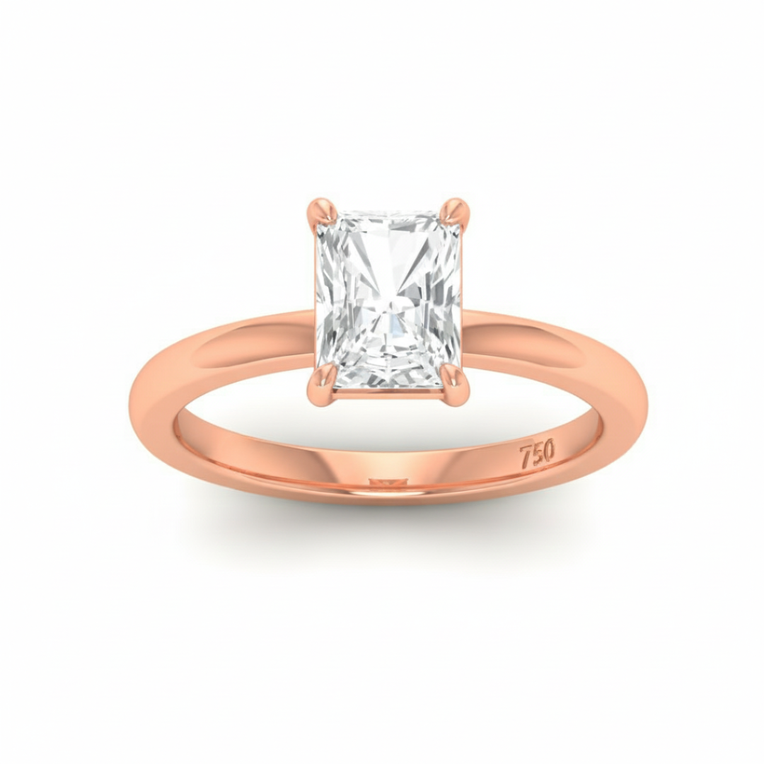 Anaya Solitaire Radiant Cut With Diamond Engagement Ring