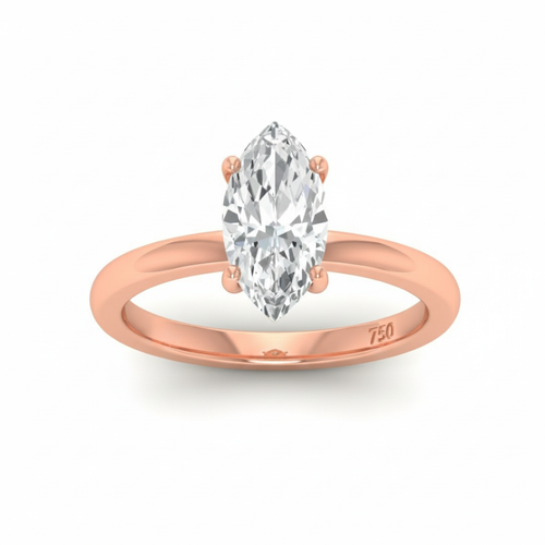 Load image 1 in gallery view. Anaya Solitaire Marquise Cut With Diamond Engagement Ring