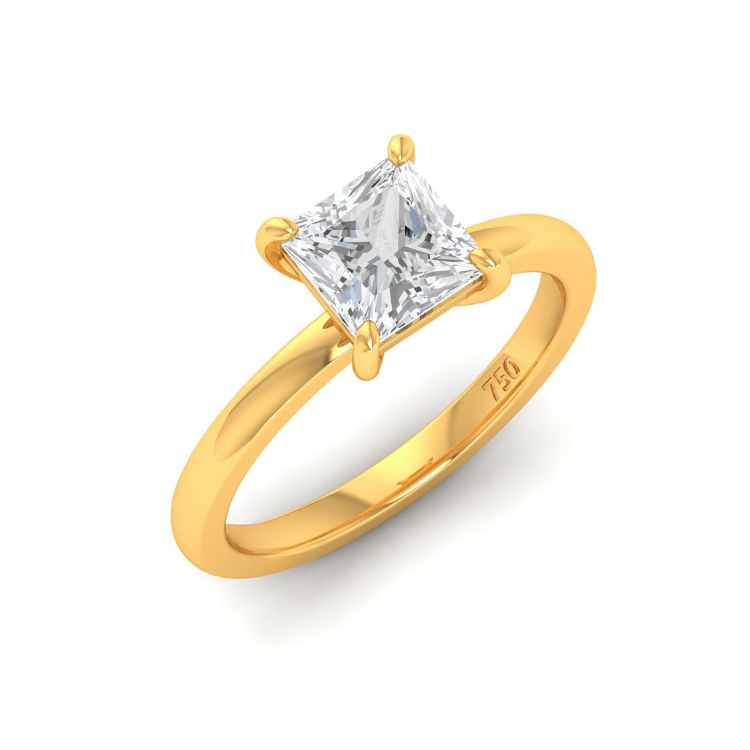 Anaya Solitaire Princess Cut With Diamond Engagement Ring