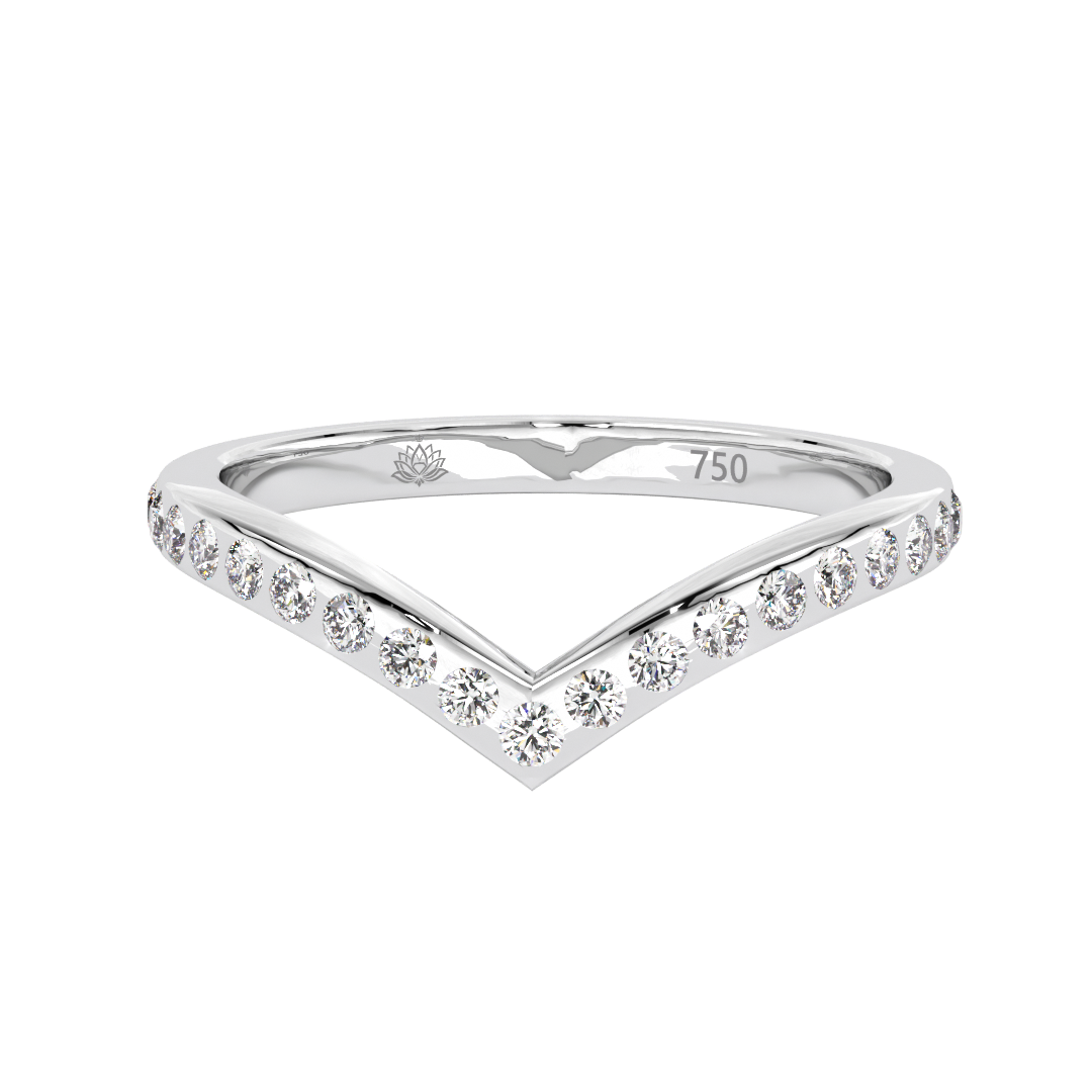 Evangelia V Round Brilliant Cut Diamond Wedding Band