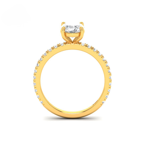 Load image 1 in gallery view. Athena Oval With Diamond Band Engagement Ring