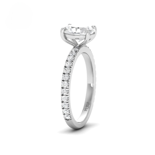 Load image 1 in gallery view. Athena Oval With Diamond Band Engagement Ring
