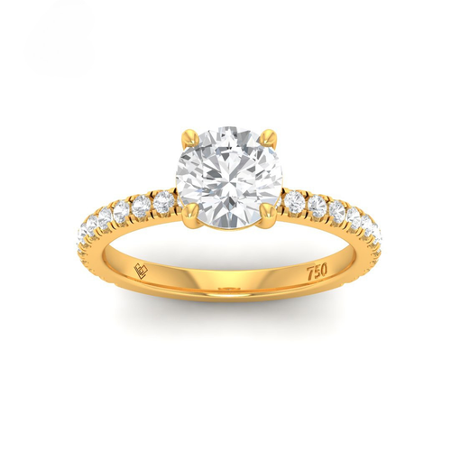 Load image 1 in gallery view. Athena Round With Diamond Band Engagement Ring
