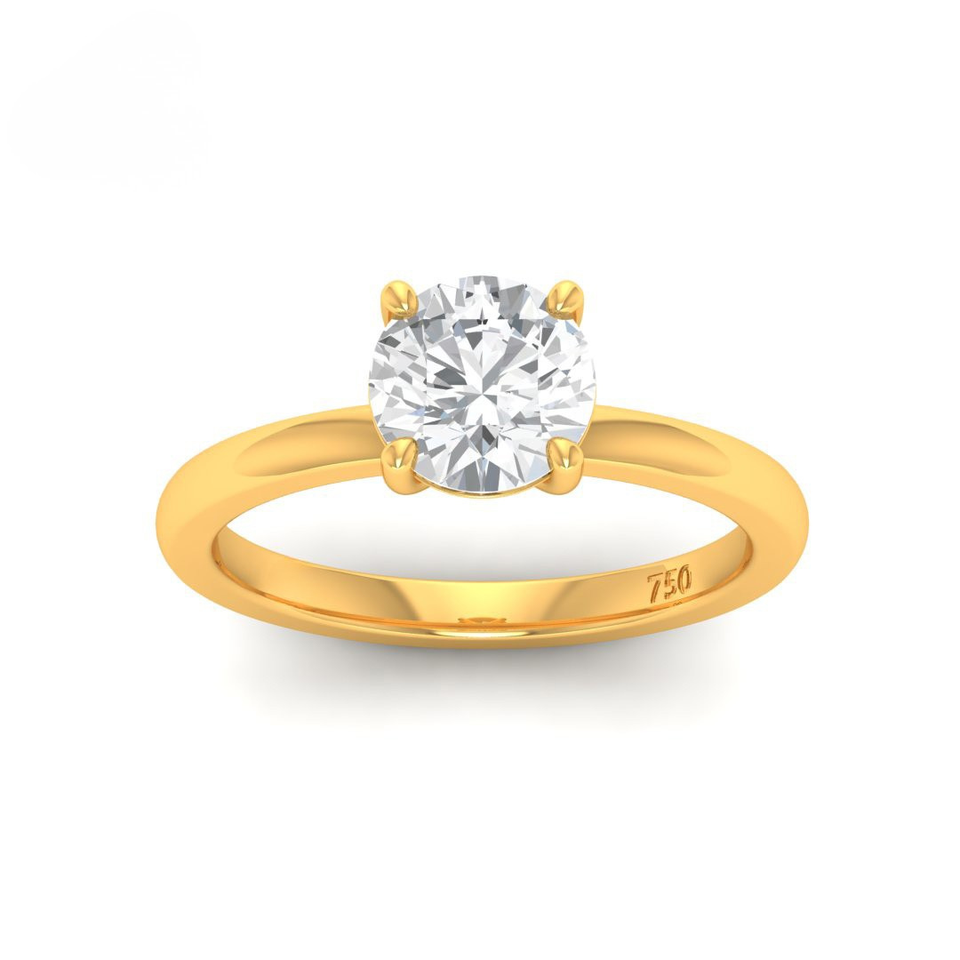 Anaya Solitaire Round Cut With Diamond Engagement Ring