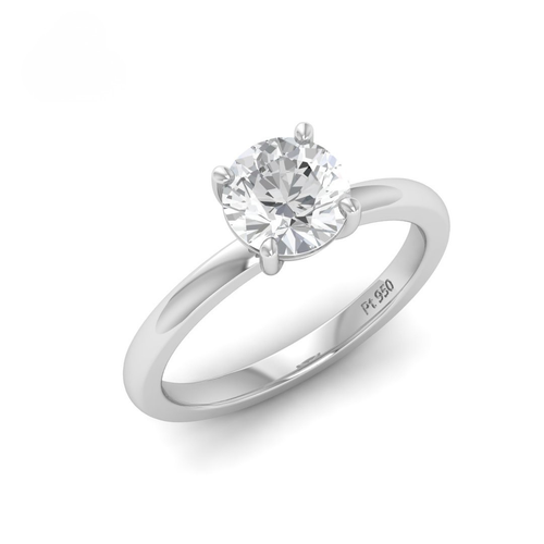 Load image 1 in gallery view. Anaya Solitaire Round Cut With Diamond Engagement Ring