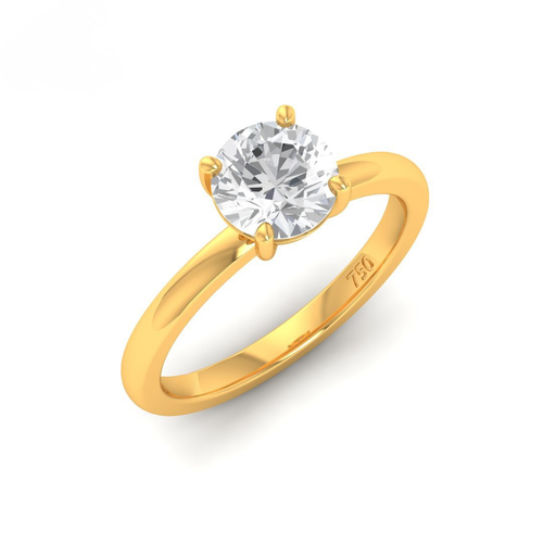Load image 1 in gallery view. Anaya Solitaire Round Cut With Diamond Engagement Ring