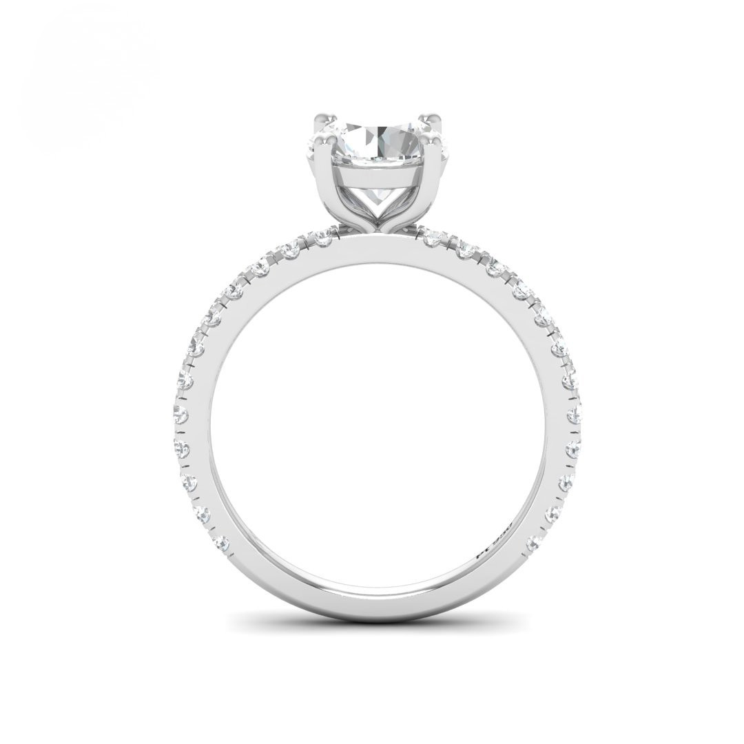 Athena Round With Diamond Band Engagement Ring