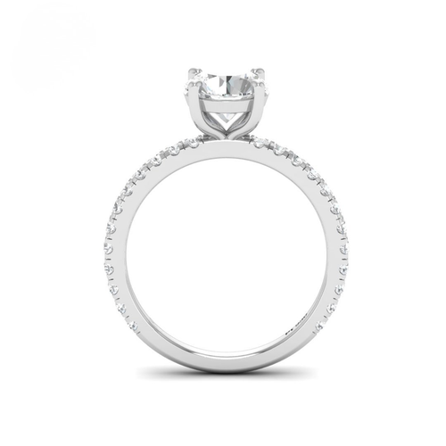 Load image 1 in gallery view. Athena Round With Diamond Band Engagement Ring