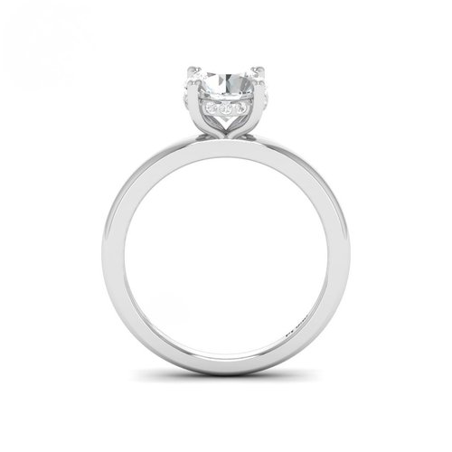 Load image 1 in gallery view. Kiara Round Cut Diamond With Hidden Halo Engagement Ring