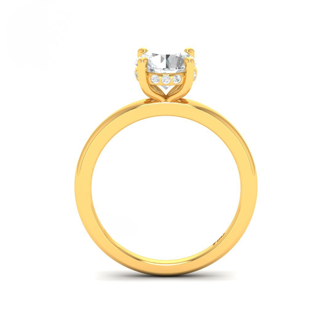 Kiara Round Cut Diamond With Hidden Halo Engagement Ring