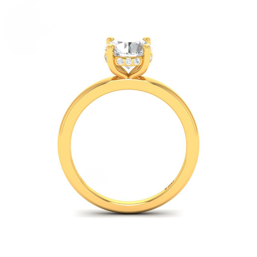 Load image 1 in gallery view. Kiara Round Cut Diamond With Hidden Halo Engagement Ring