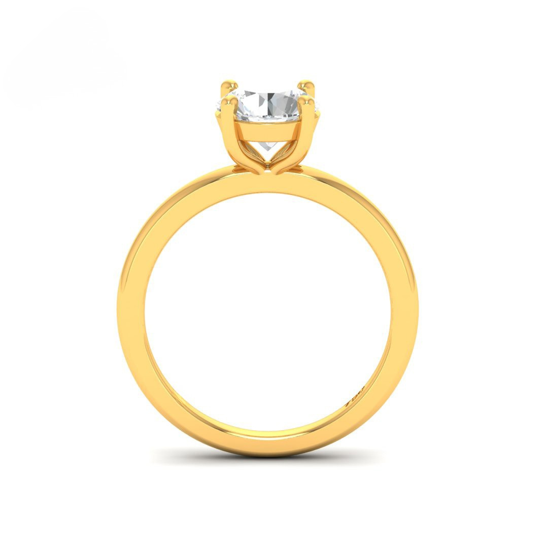 Anaya Solitaire Round Cut With Diamond Engagement Ring