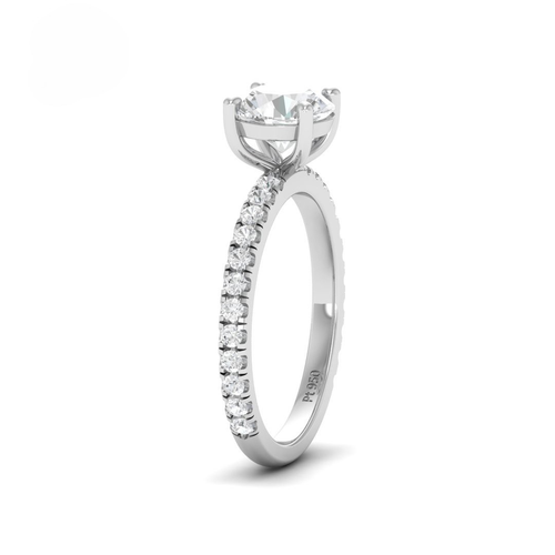 Load image 1 in gallery view. Athena Round With Diamond Band Engagement Ring