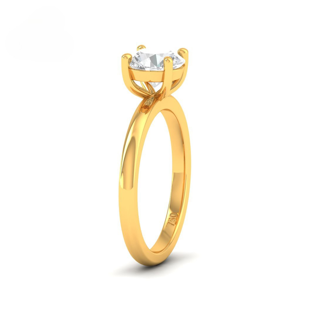 Anaya Solitaire Round Cut With Diamond Engagement Ring