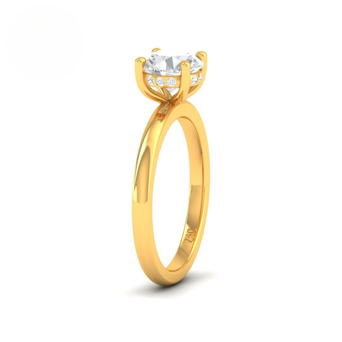 Load image 1 in gallery view. Kiara Round Cut Diamond With Hidden Halo Engagement Ring